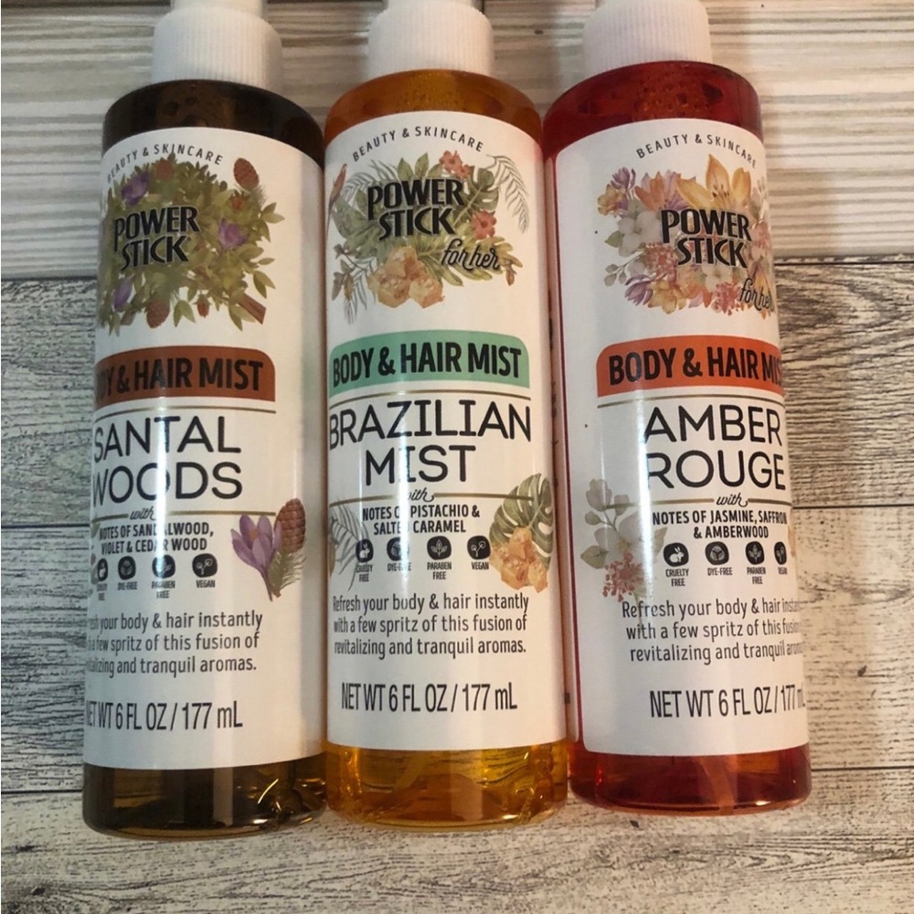 Power Stick Body & Hair Mist Amber Rouge, Brazilian, Sandal Woods (3)